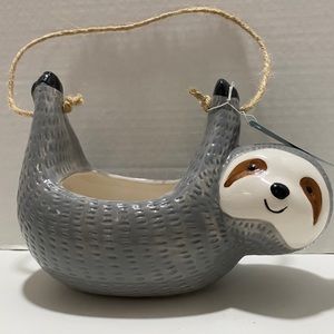Ceramic Hanging SLOTH PLANTER Home Decor POTTERY
